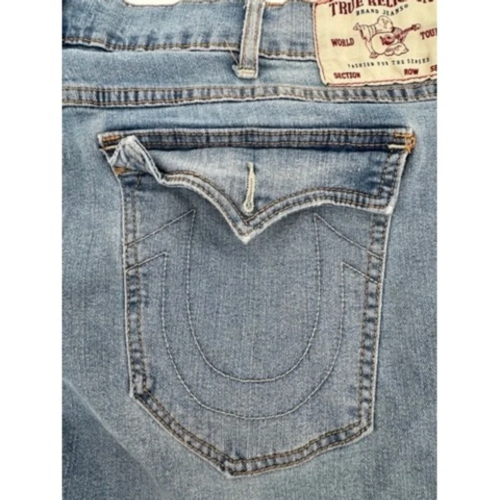 True Religion Ricky Jeans Mens 44 Light Wash Relaxed Straight Horseshoe Denim